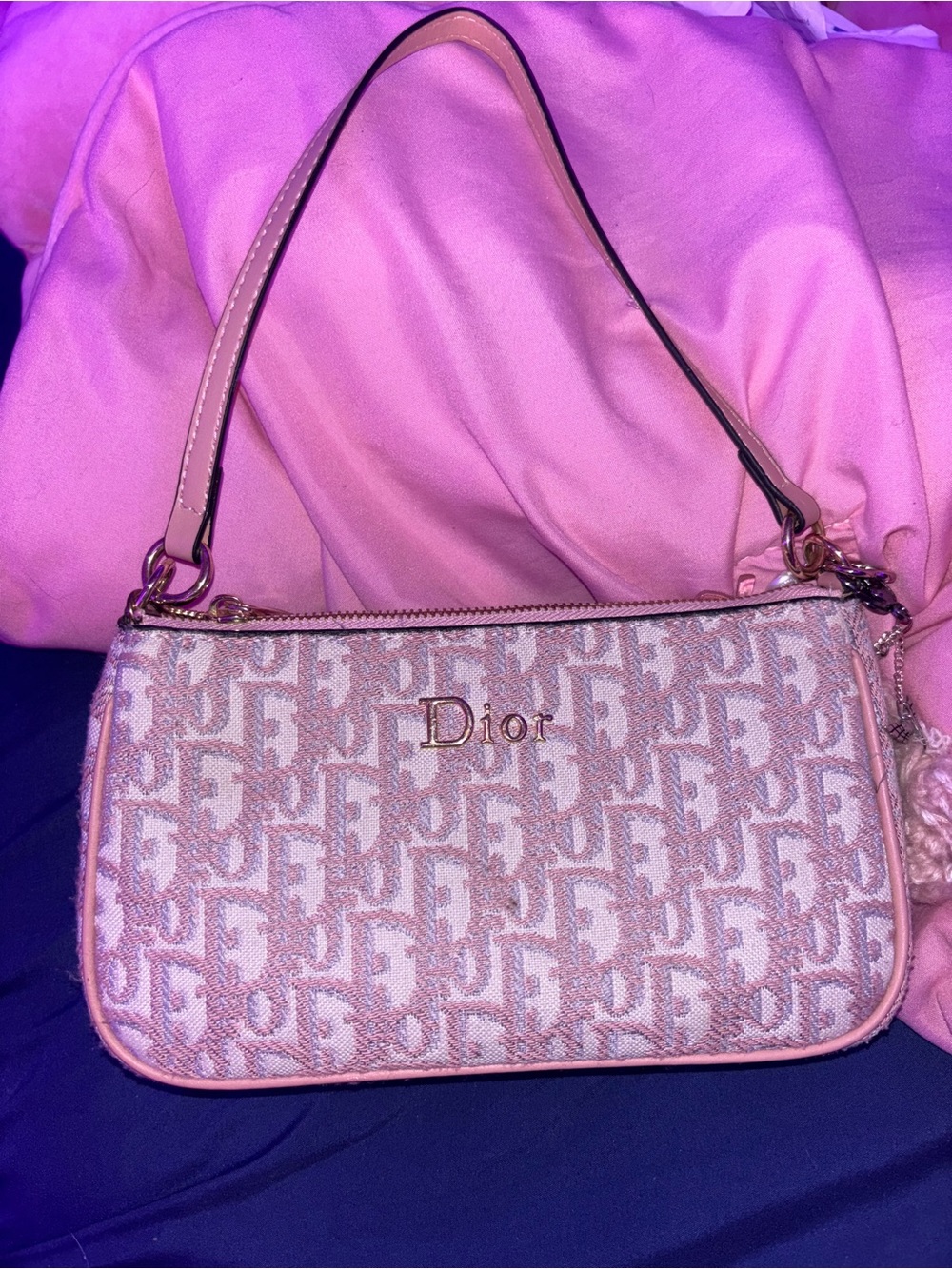 CD Monogram Canvas Shoulder Bag